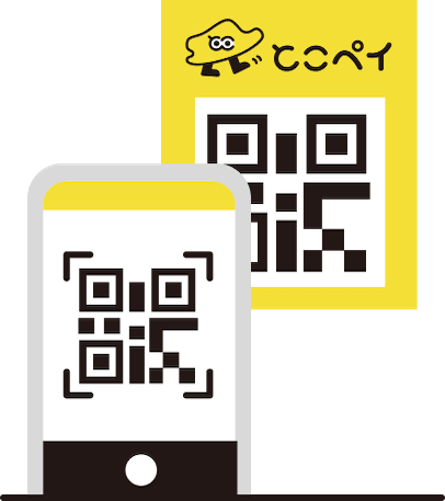 利用者が店舗の二次元コードをアプリで読み取る